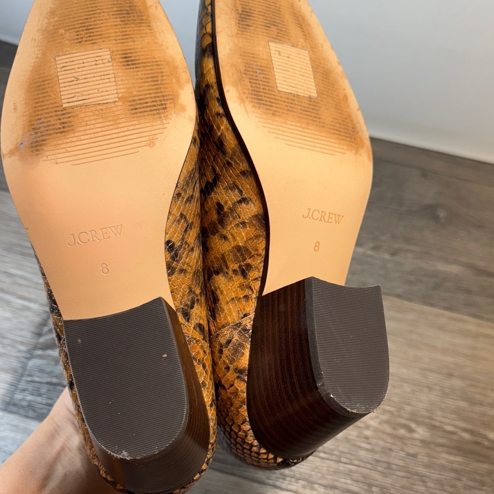 J Crew Snakeskin Patterned Ankle Boots woman’s 8 (j127) - Picture 7 of 10
